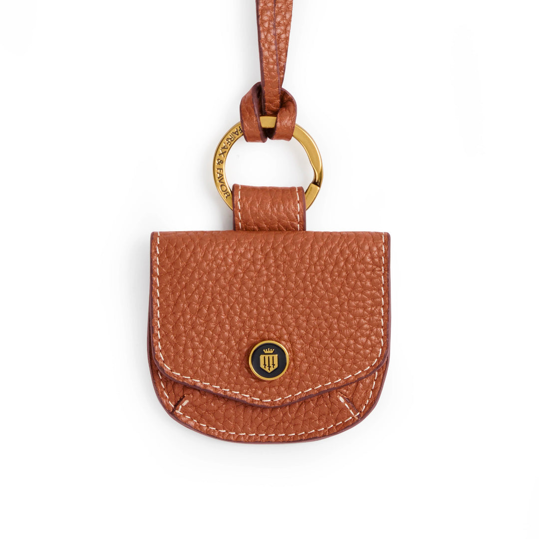 Purse Bag Charm Orange Leather - Other
