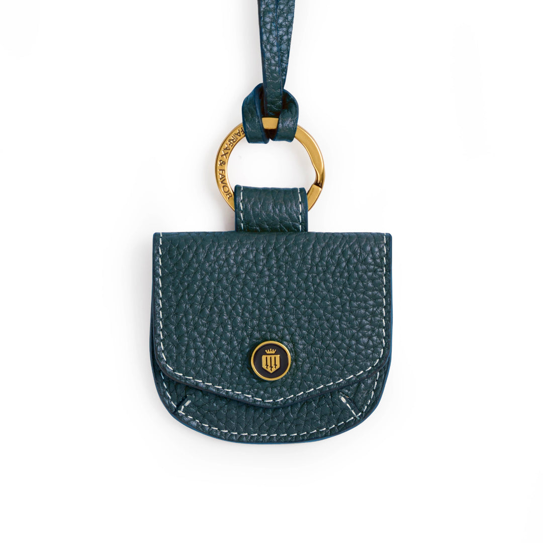 Purse Bag Charm Teal Leather - Other