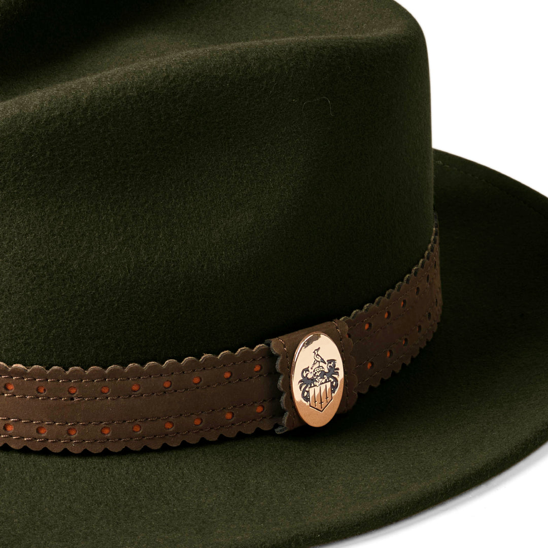 Hicks & Brown Waveney - Wool Fedora Olive Green - Soft Accessories