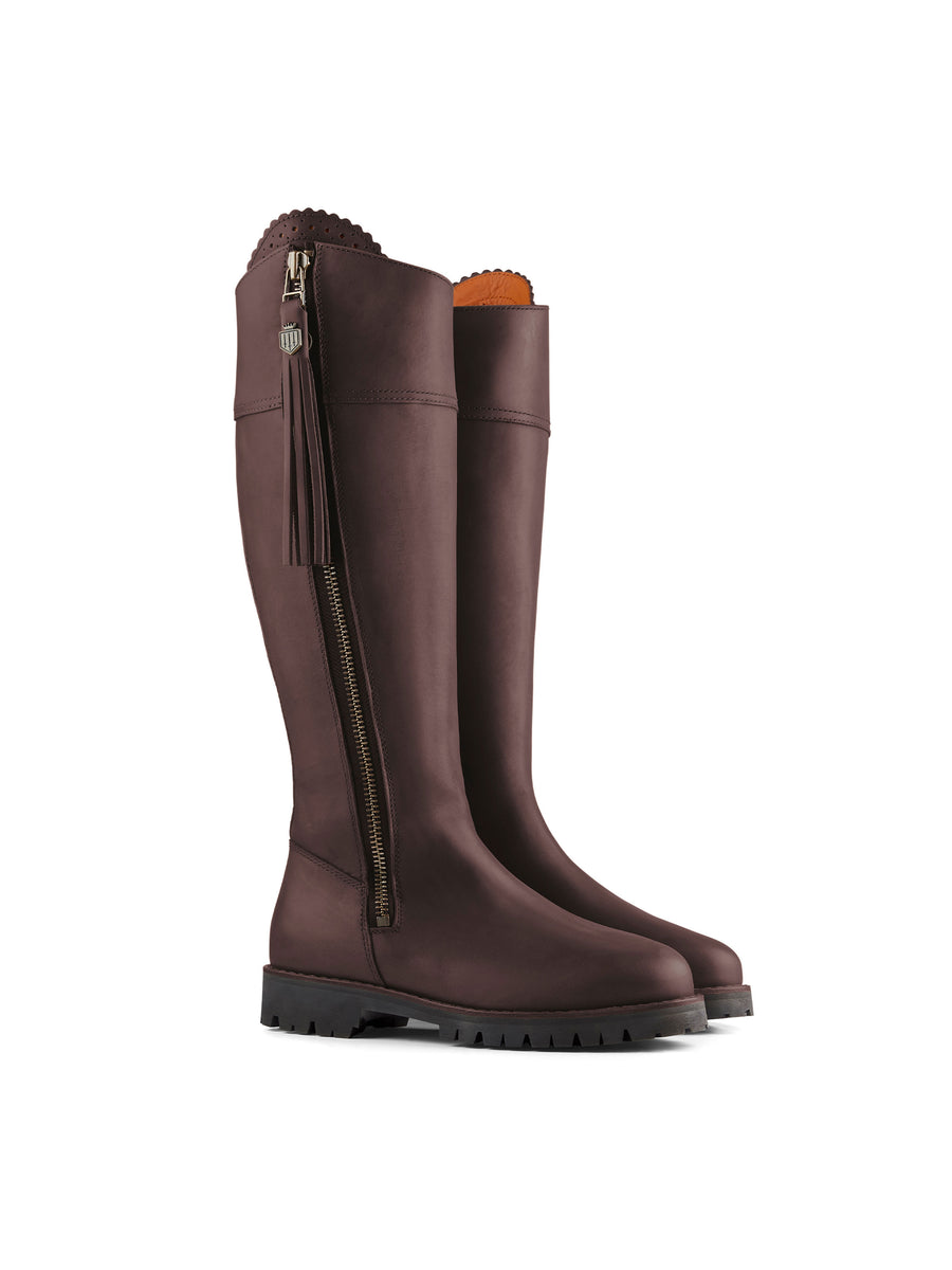 The Explorer - Women's Waterproof Boots - Mahogany Leather, Regular Calf