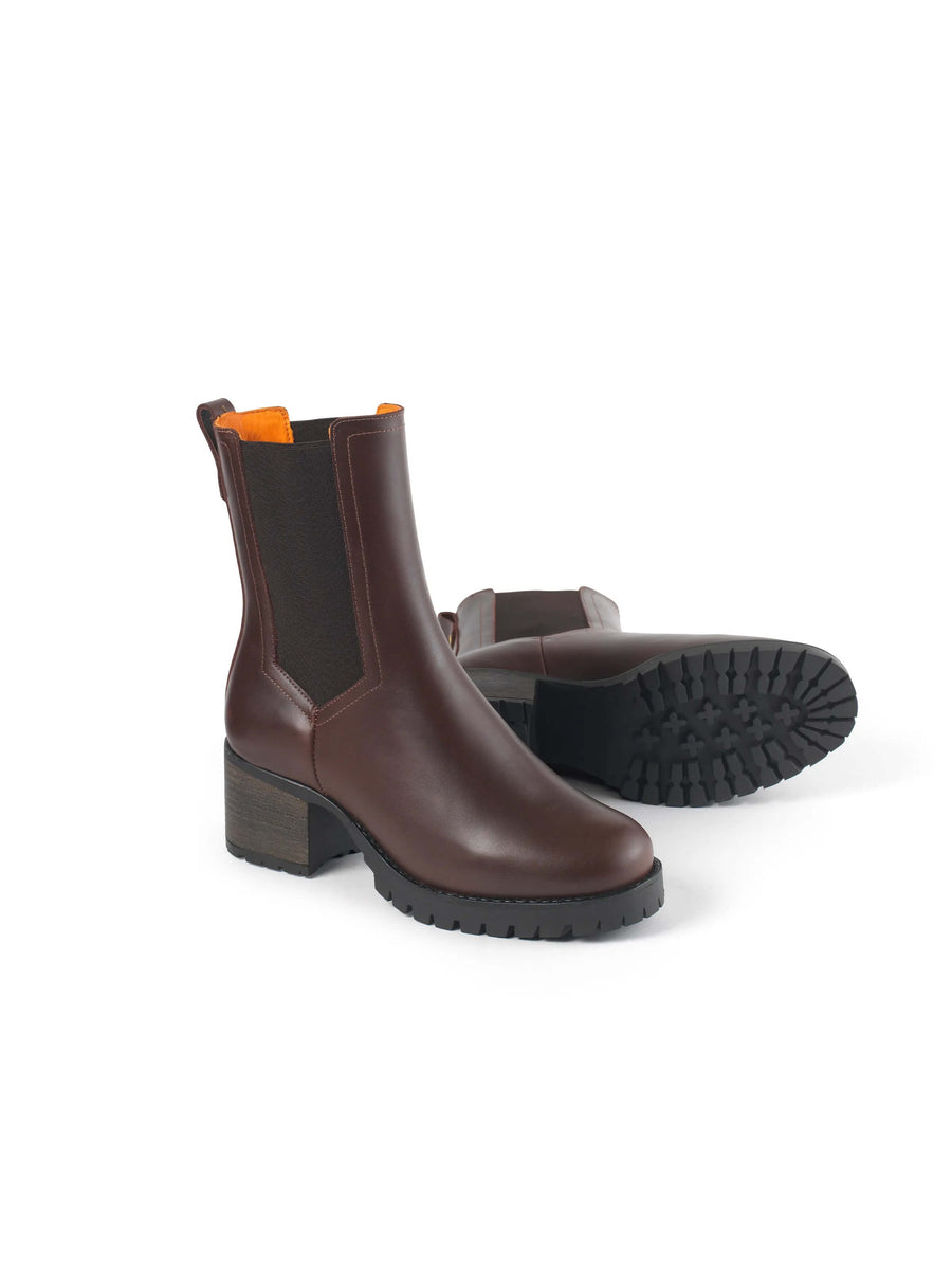 Heeled Boudica - Mahogany Leather - Ankle Boots