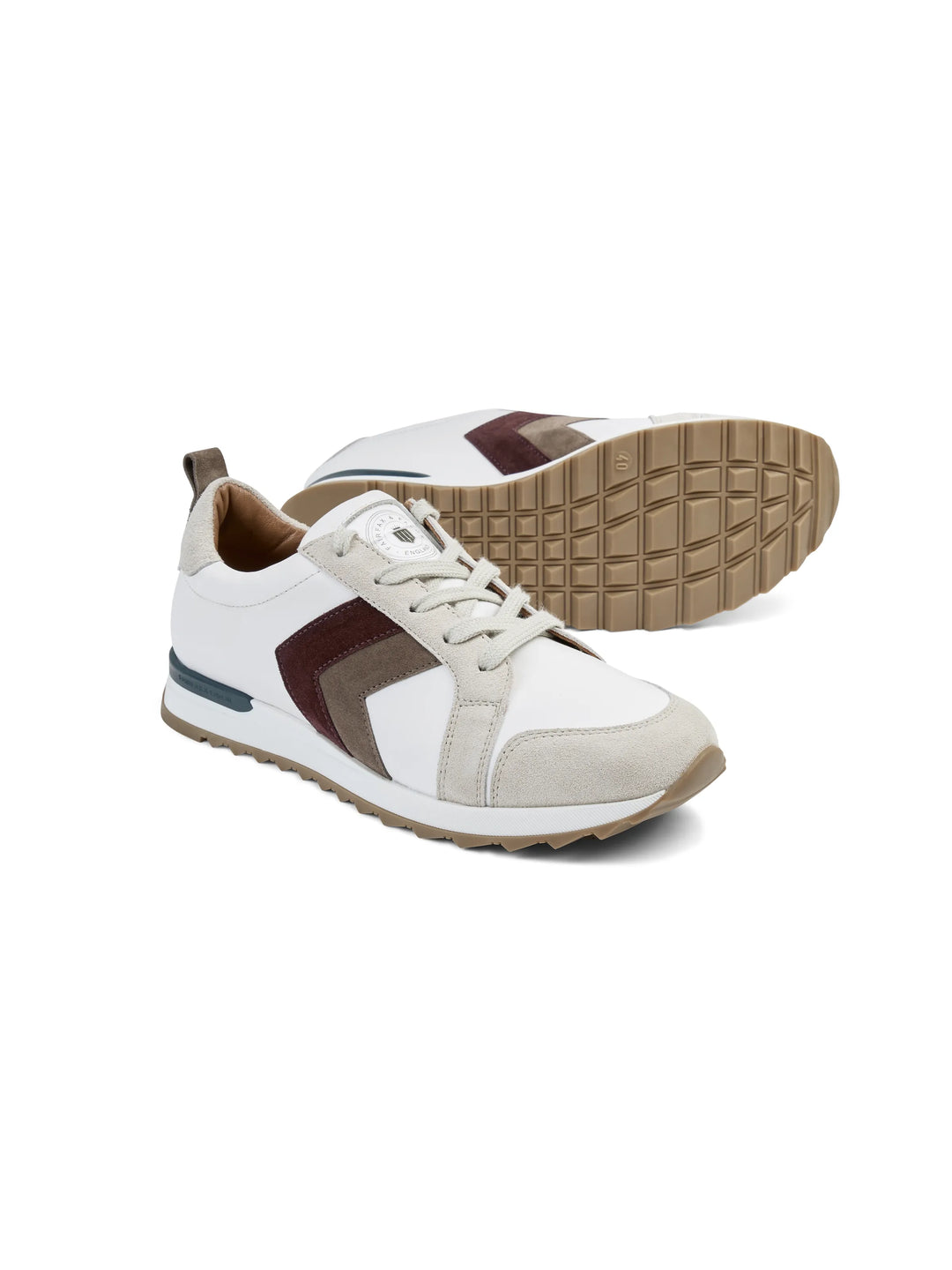 Xandra - White - Port & Deep Taupe - Trainers
