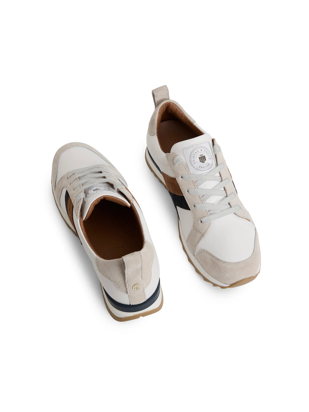 Xandra - White - Tan & Navy - Trainers