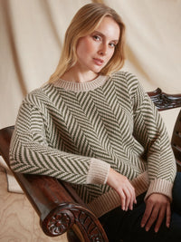 Evie - Moss Green Herringbone