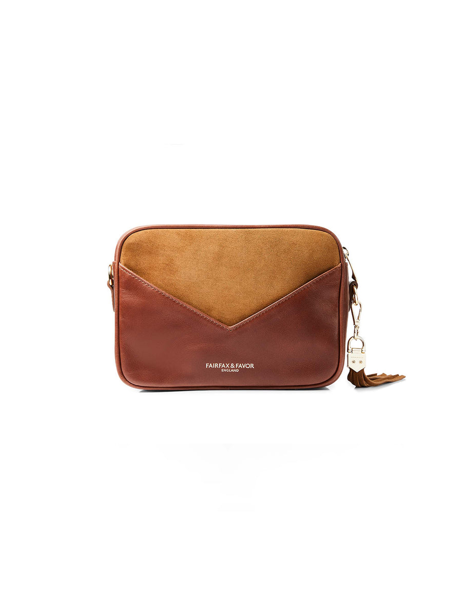 The Finsbury - Women's Crossbody Bag - Tan Suede