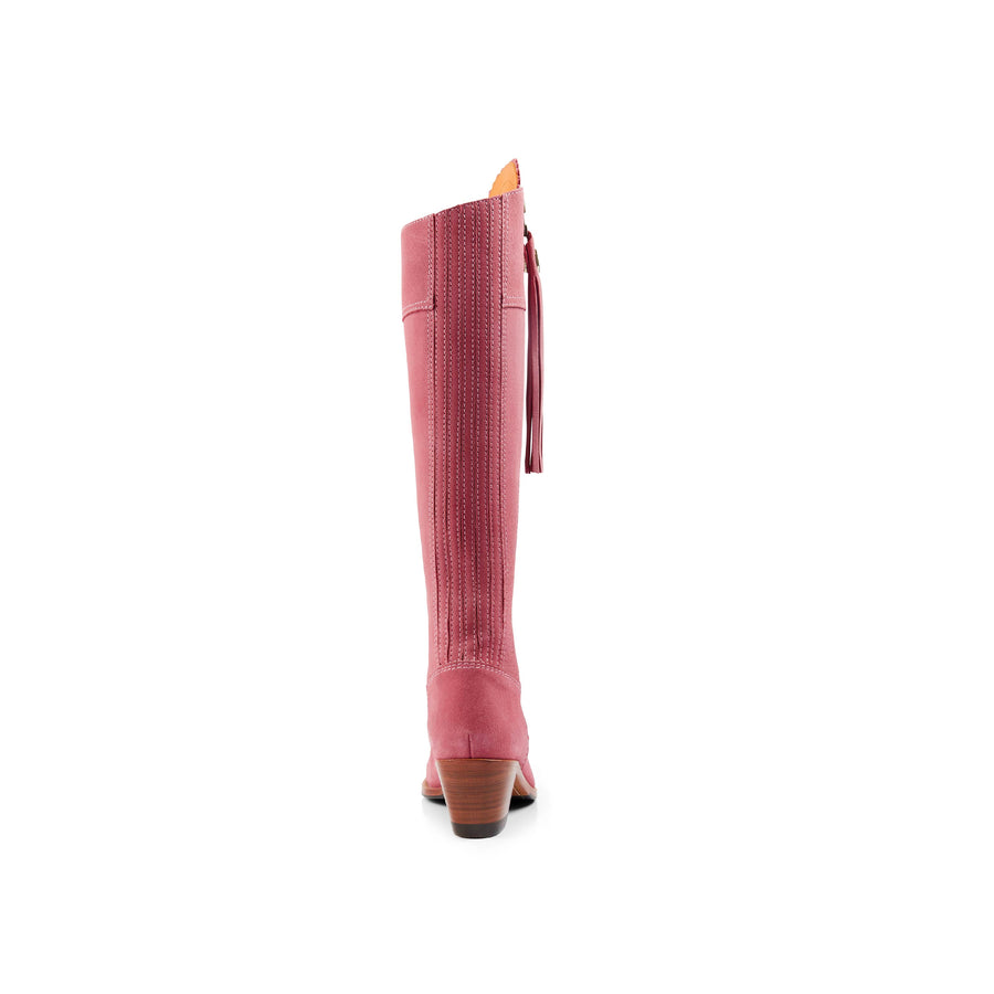 The Breast Cancer Now Heeled Regina (Pink) Narrow Fit - Suede Boot - Tall Boots