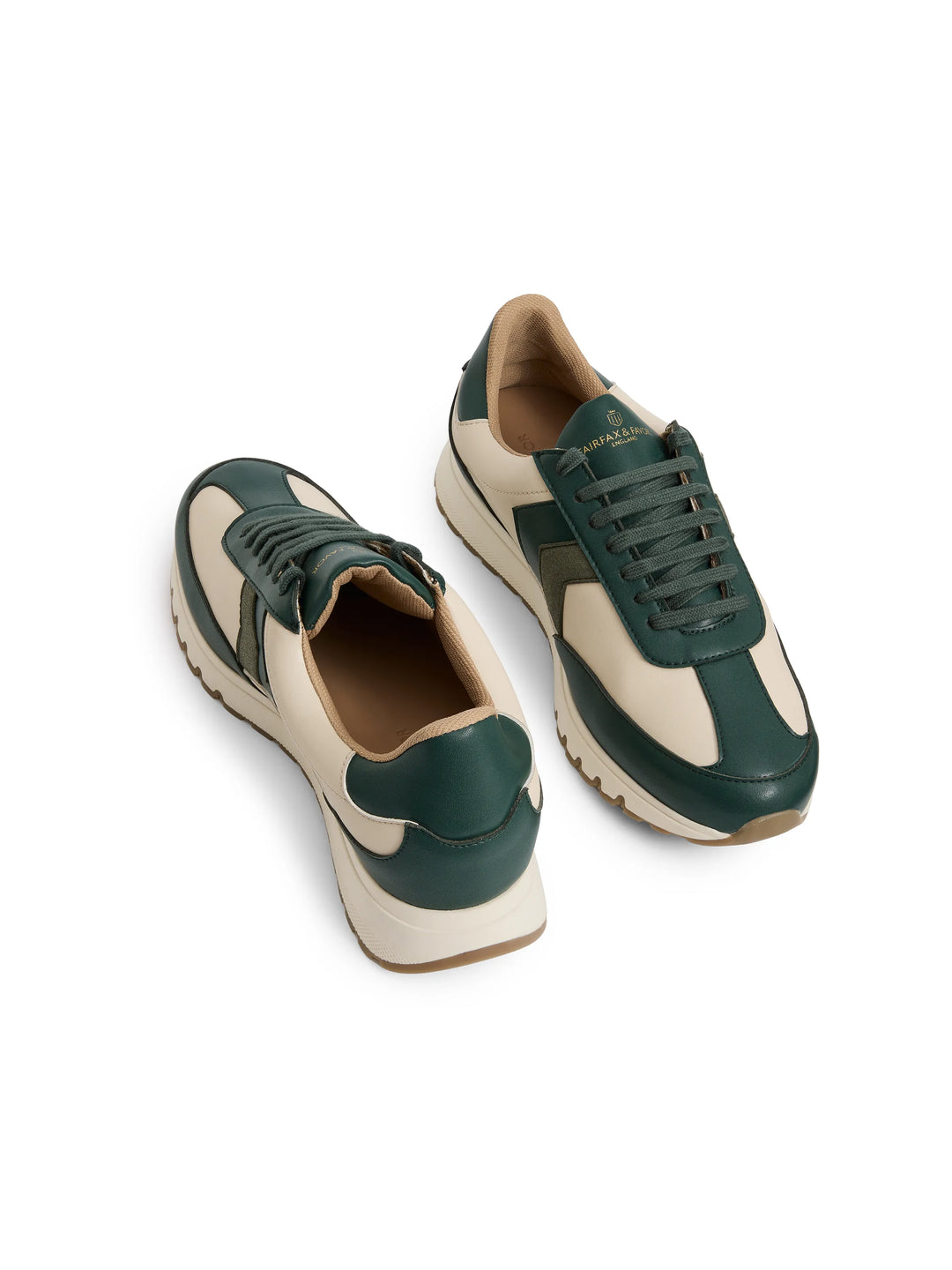 Harpley Waterproof Trainer - Off White & Clover Green - Trainers