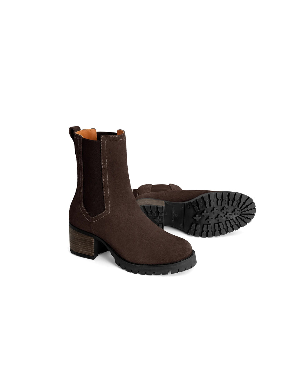 Heeled Boudica - Chocolate Suede - Ankle Boots