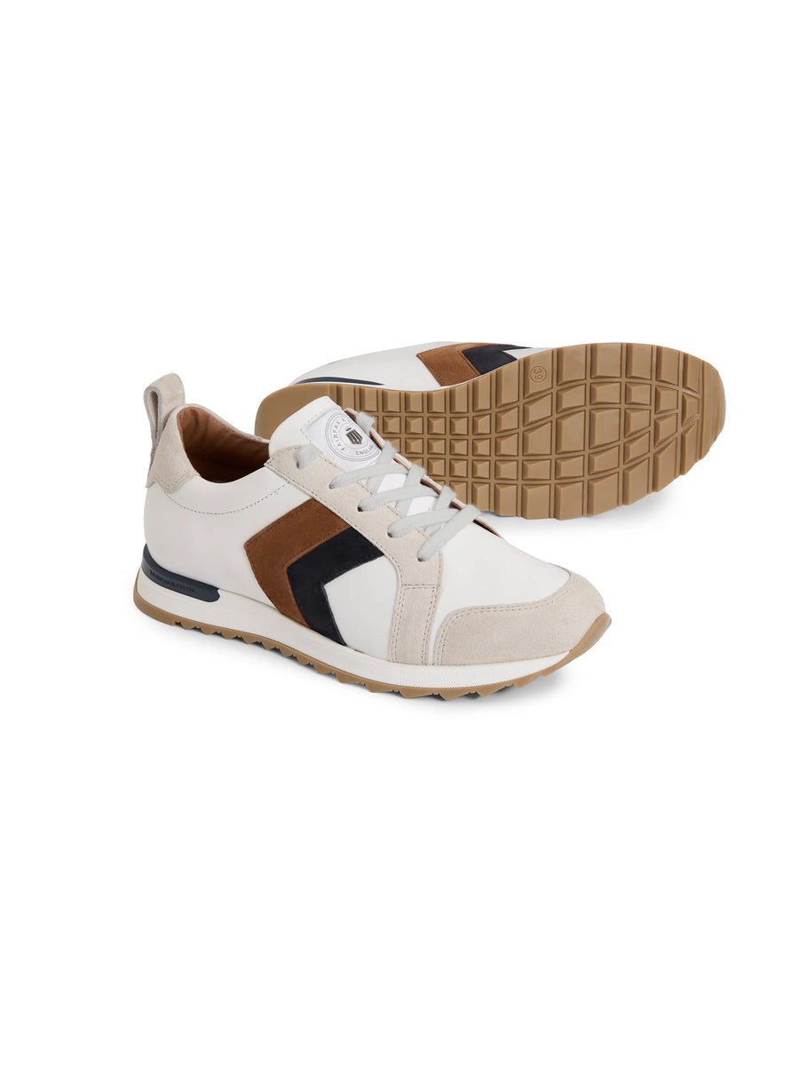 Xandra - White - Tan & Navy - Trainers