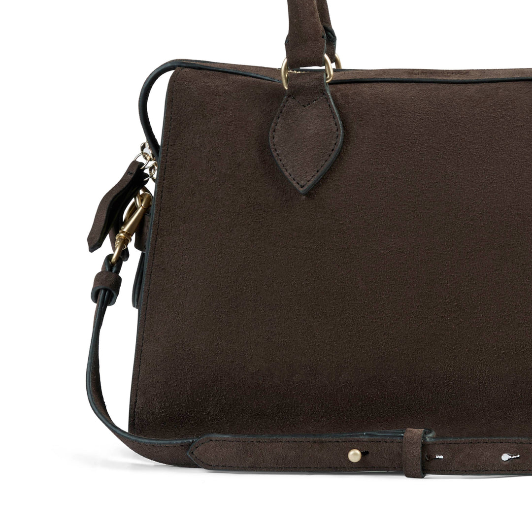 Kew Shoulder Bag Chocolate Suede - Bags