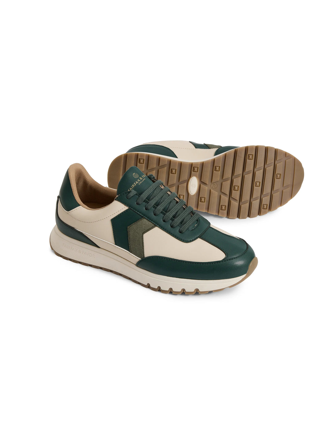 Harpley Waterproof Trainer - Off White & Clover Green - Trainers