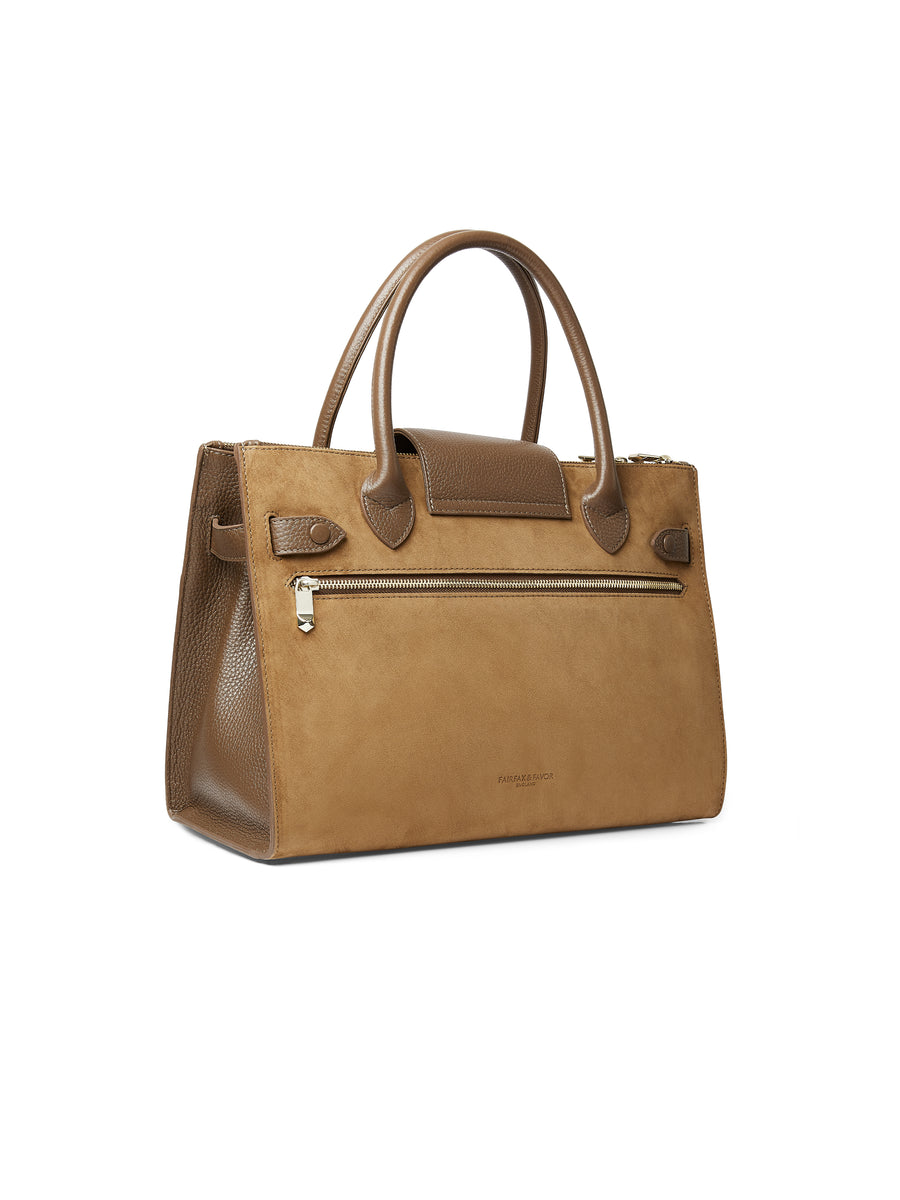 The Windsor - Women's Work Bag - Tan Suede
