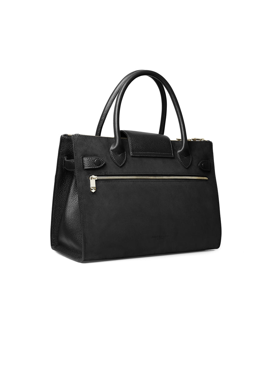 The Windsor - Women's Work Bag - Black Suede