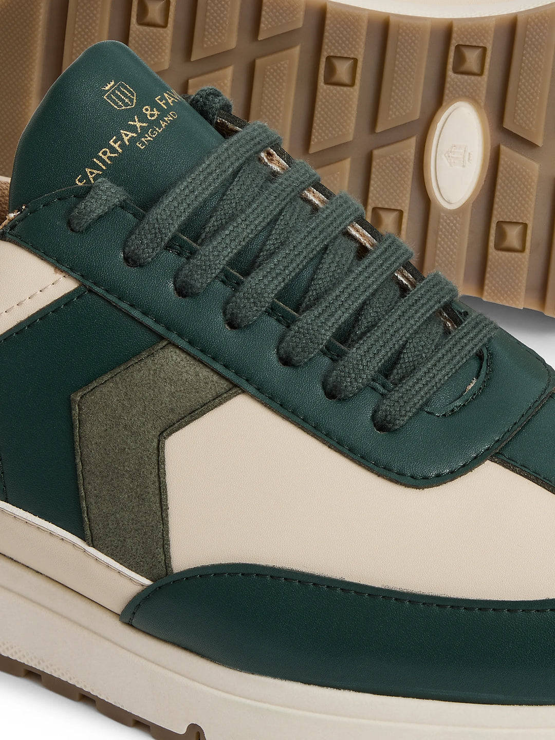 Harpley Waterproof Trainer - Off White & Clover Green - Trainers