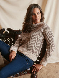 Evie - Taupe Herringbone