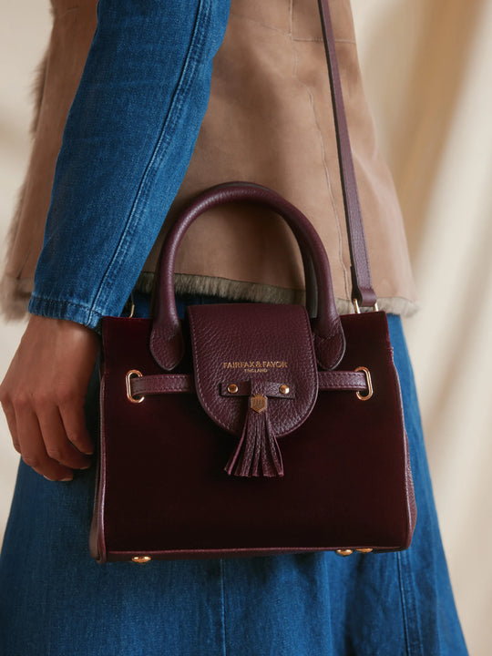 Mini Windsor - Women's Handbag - Elderberry Velvet | Fairfax & Favor