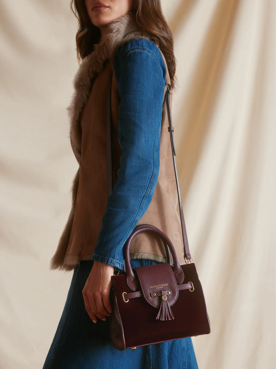 The Windsor - Women's Mini Handbag - Elderberry Velvet