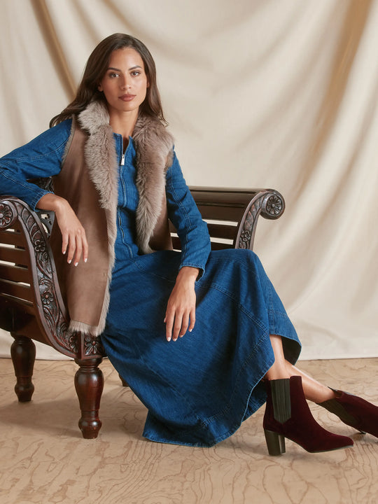 Electra - Women's Heeled Ankle Boot - Elderberry Velvet | Fairfax