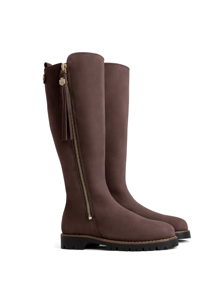 The Oakham - Women's Waterproof Boots - Mahogany Leather, Regular Calf