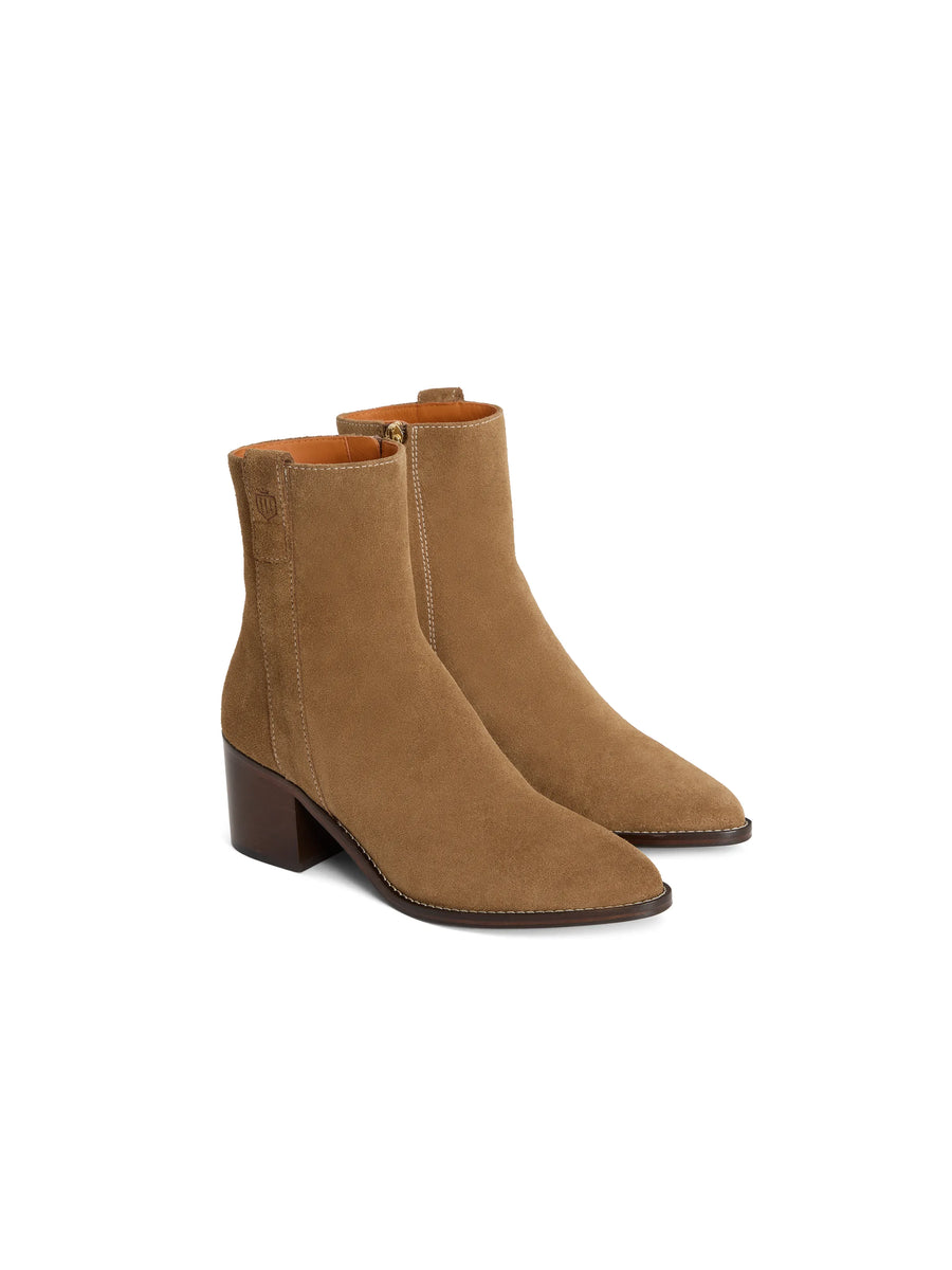 The Ludlow - Women's Heeled Ankle Boots - Tan Suede