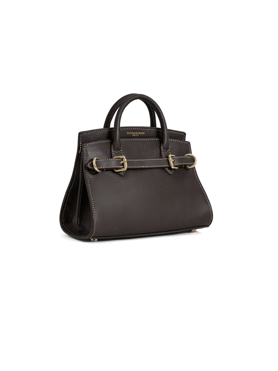 The Town and Country Collection - Women's Micro Top Handle Bag - Chocolate Leather