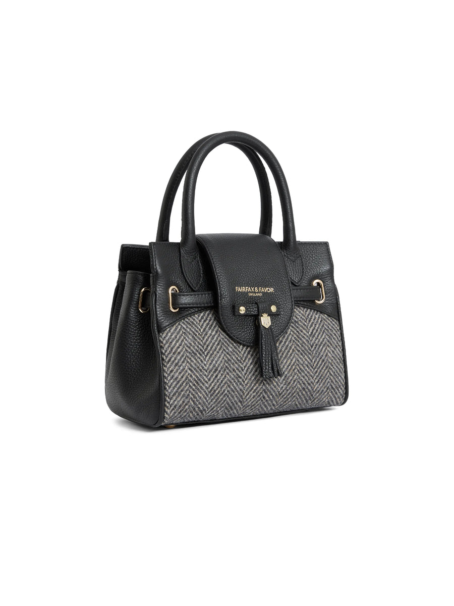 Mini Windsor Handbag - Herringbone Black Leather (Store Exclusive)