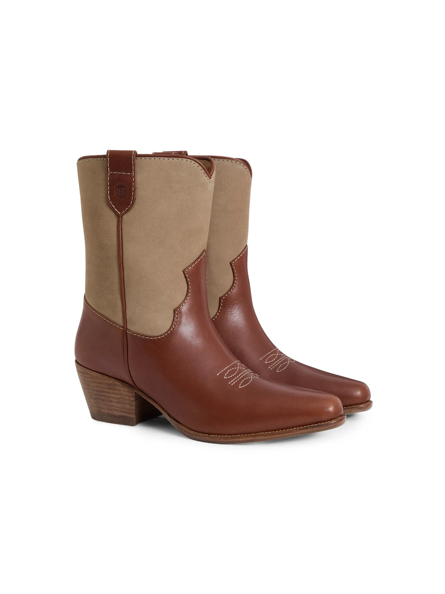 The Montana - Women's Ankle Boot - Tan Leather with Fawn Nubuck