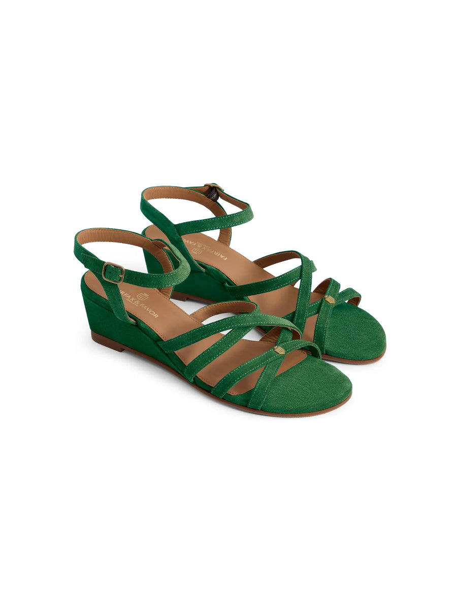 The St Ives - Women's Wedge - Clover Green Suede