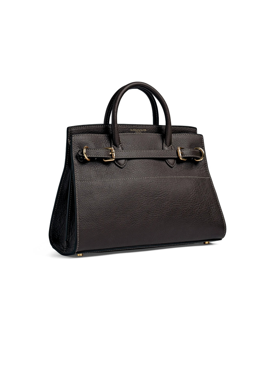 The Town and Country Collection - Women's Top Handle Bag - Chocolate Leather