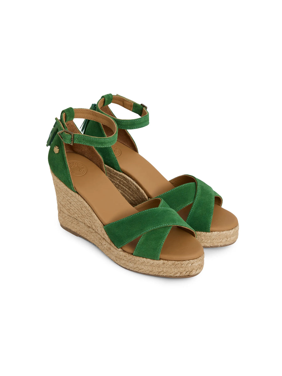 The Valencia - Women's Wedge - Clover Green Suede