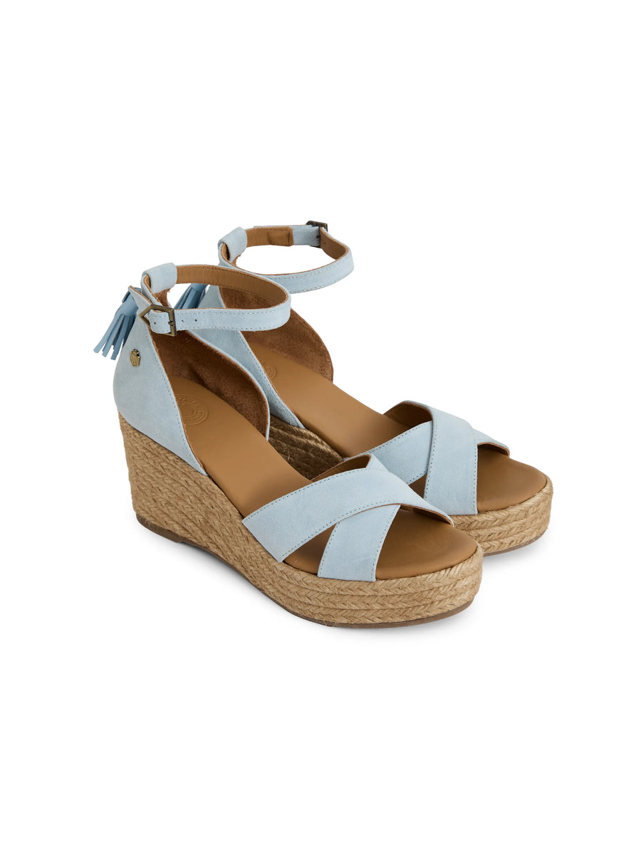 The Valencia - Women's Mid Wedge - Sky Blue Suede