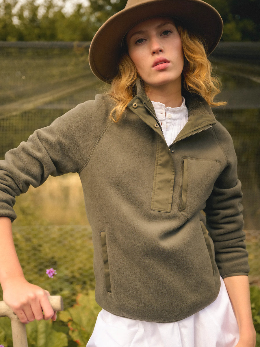 The Aria - Women's 1 & 4 Zip Fleece - Khaki