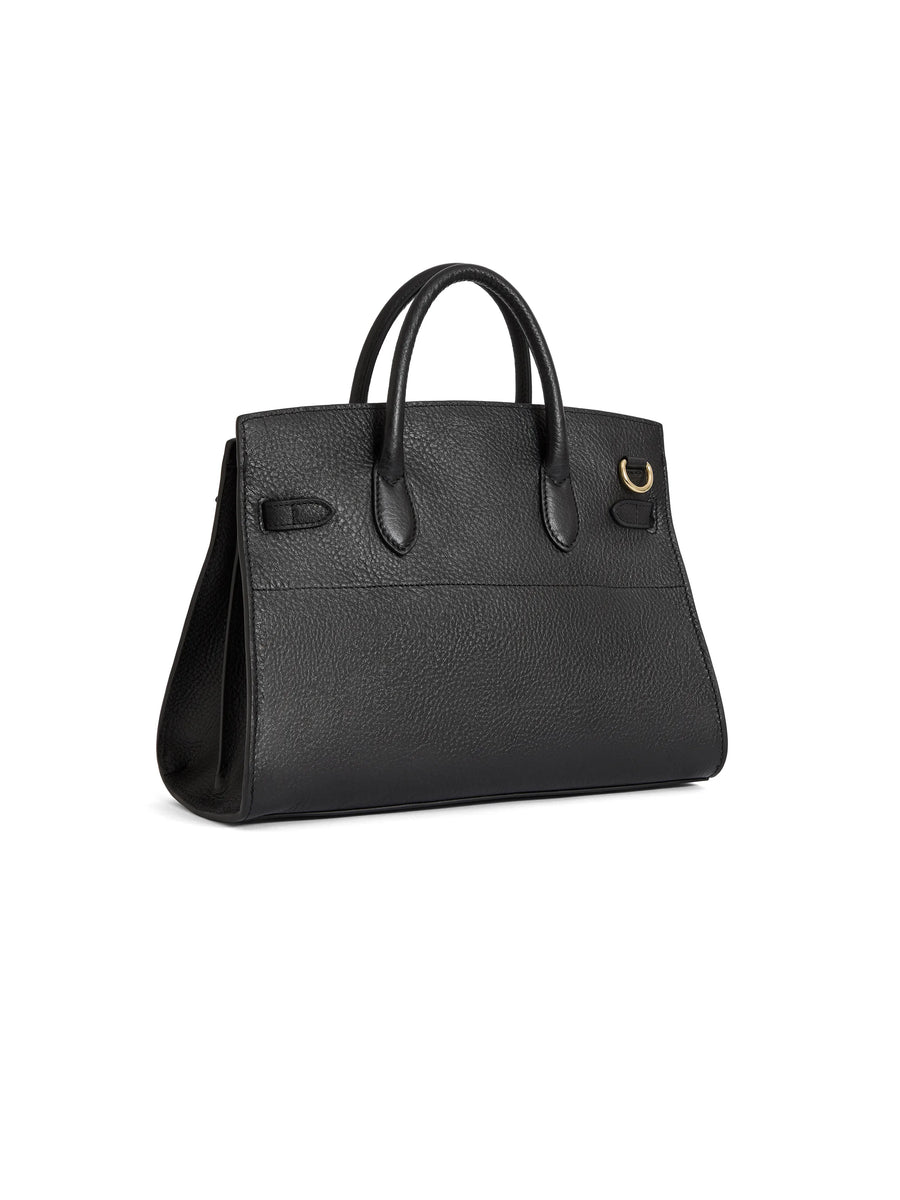 The Town and Country Collection - Women's Top Handle Bag - Black Leather