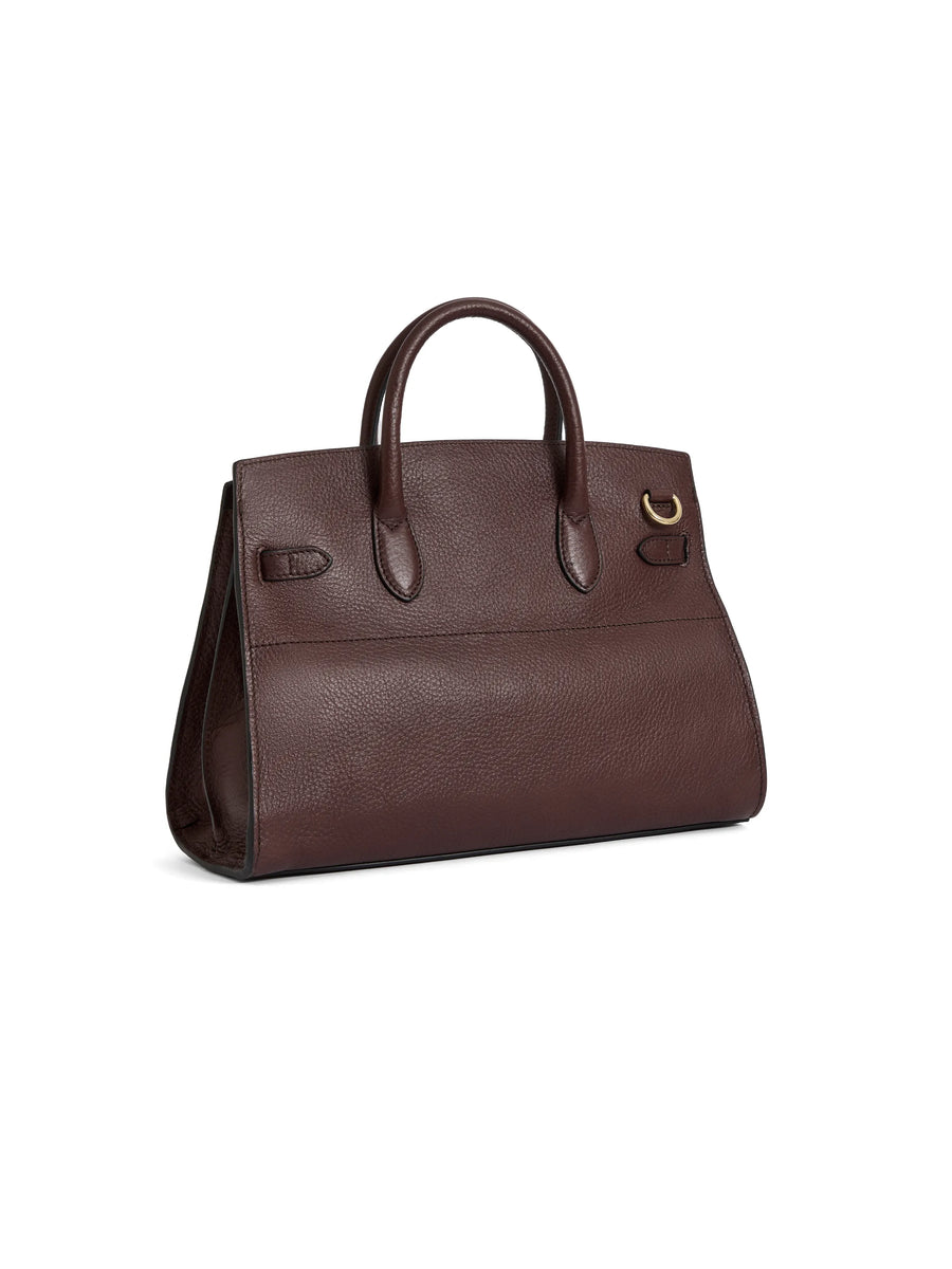 The Town and Country Collection - Women's Top Handle Bag - Burgundy Leather