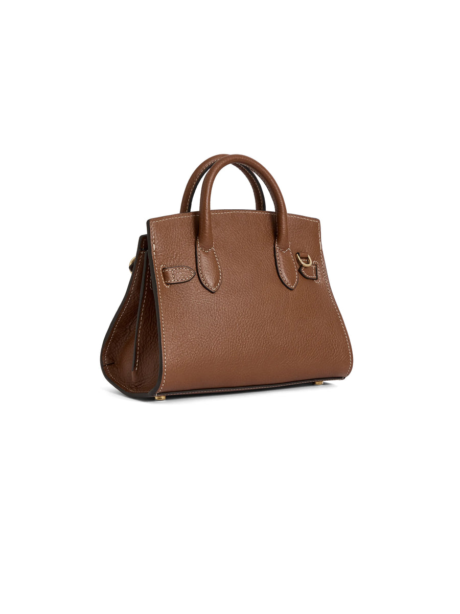 The Town and Country Collection - Women's Micro Top Handle Bag - Tan Leather