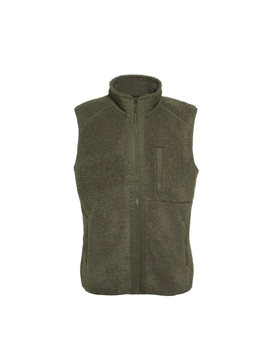 The Arlo - Men's Fleece Gilet - Khaki