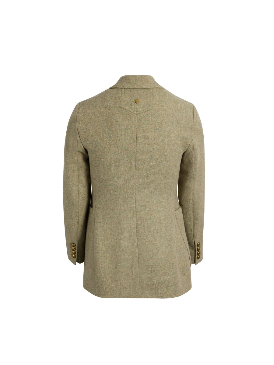 The Fern - Women's Single Breasted Herringbone Blazer - Meadow Green