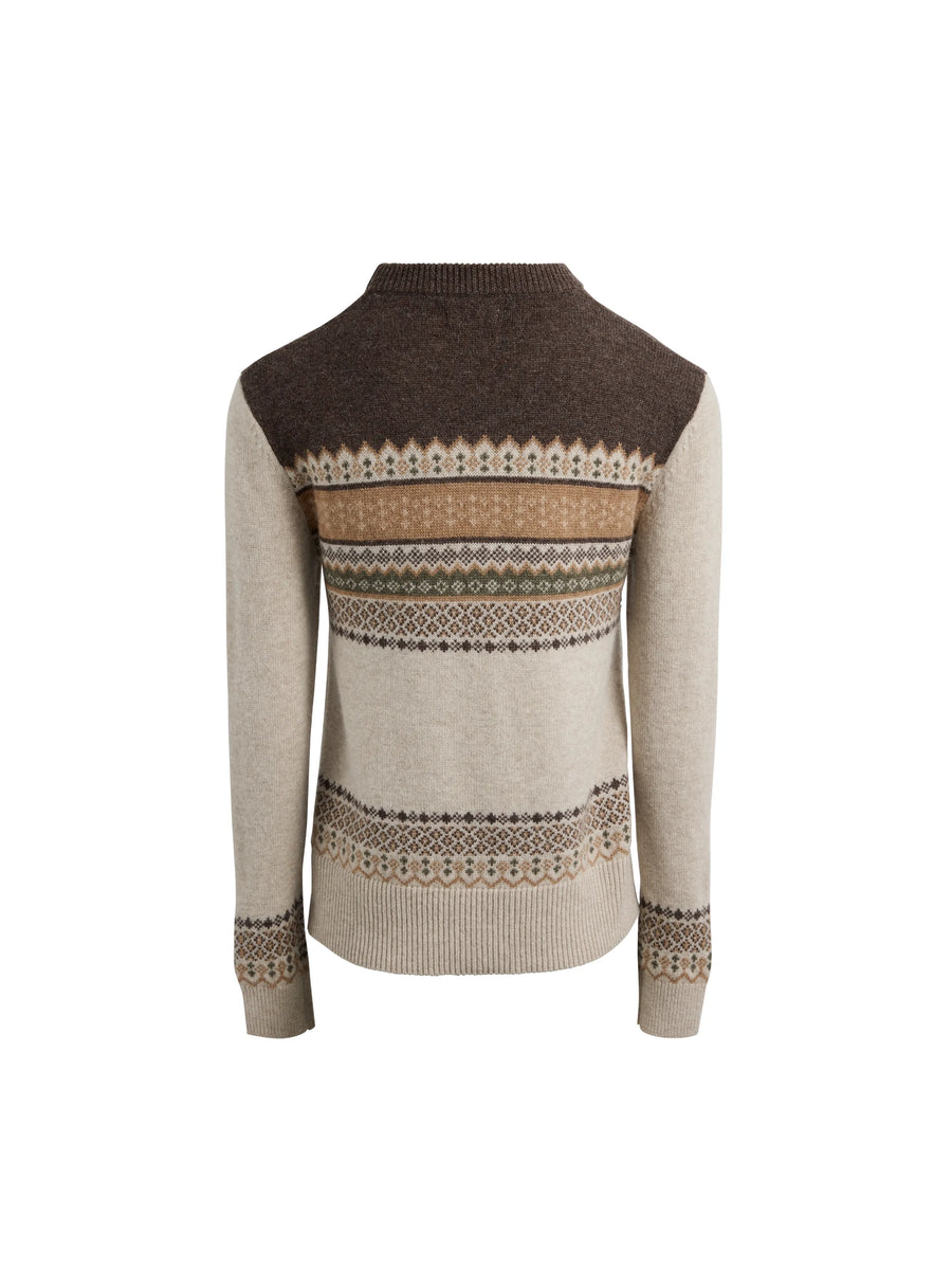 The Holly - Women's Fairisle Jumper - Oatmeal Wool & Cashmere