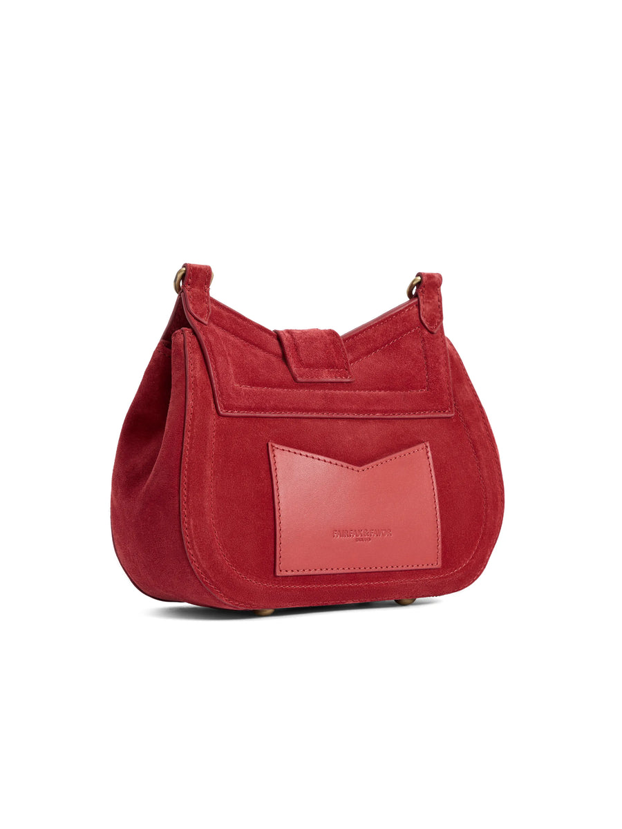 The Langham - Women's Messenger Bag - Red Suede