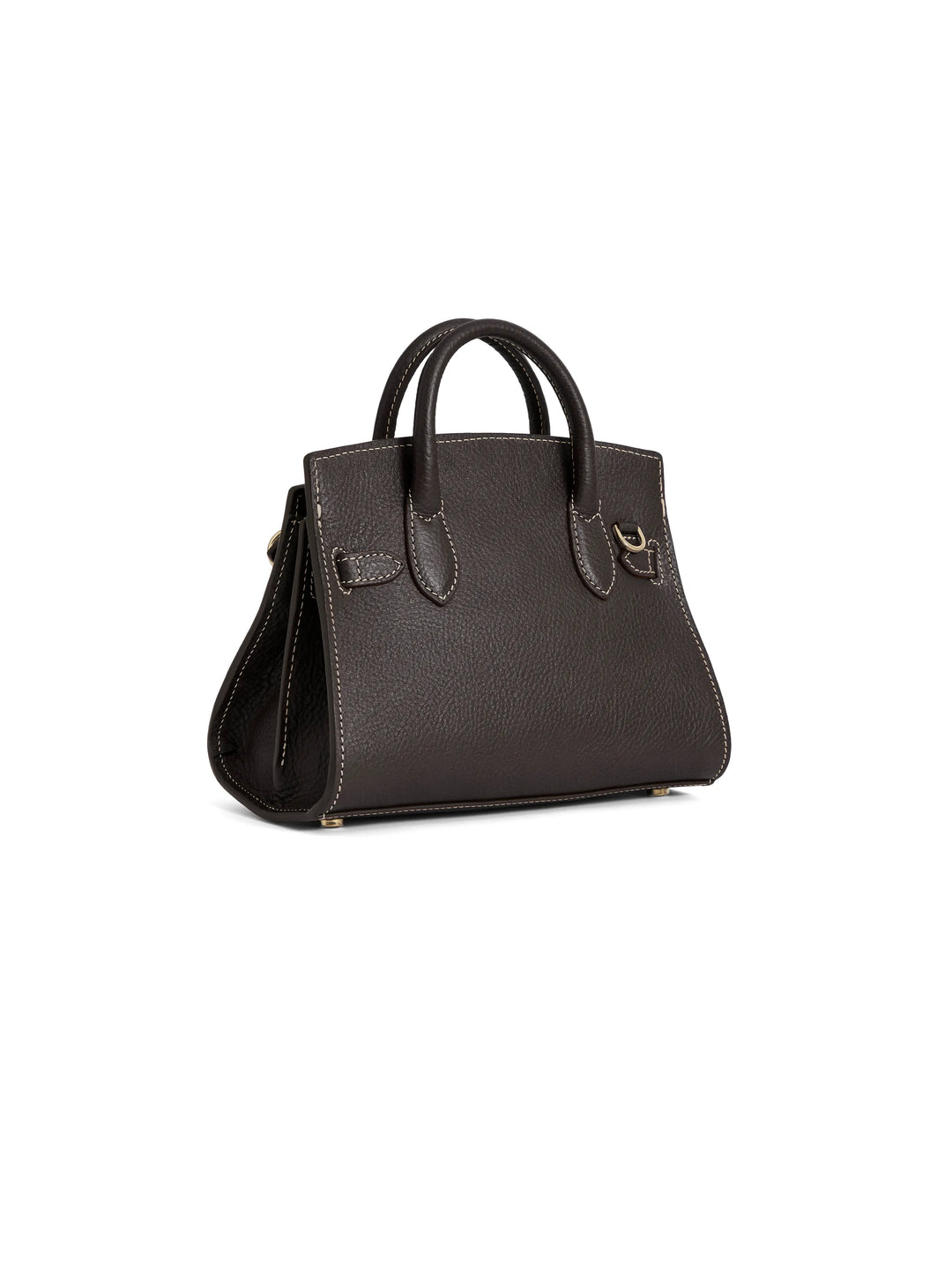 Town & Country - Micro Top Handle Bag - Choc Pebbled Leather - Bags