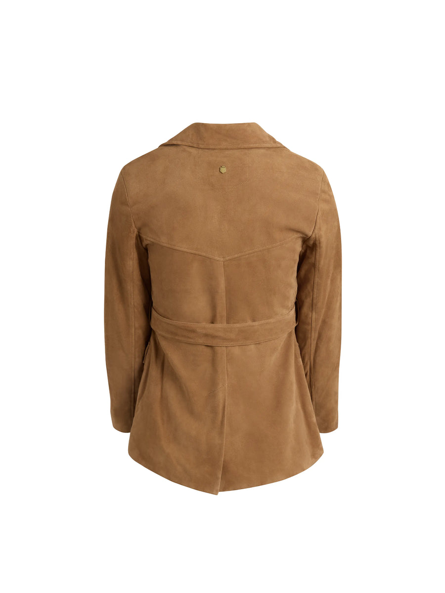 The Ophelia - Women's Blazer - Honey Tan Suede