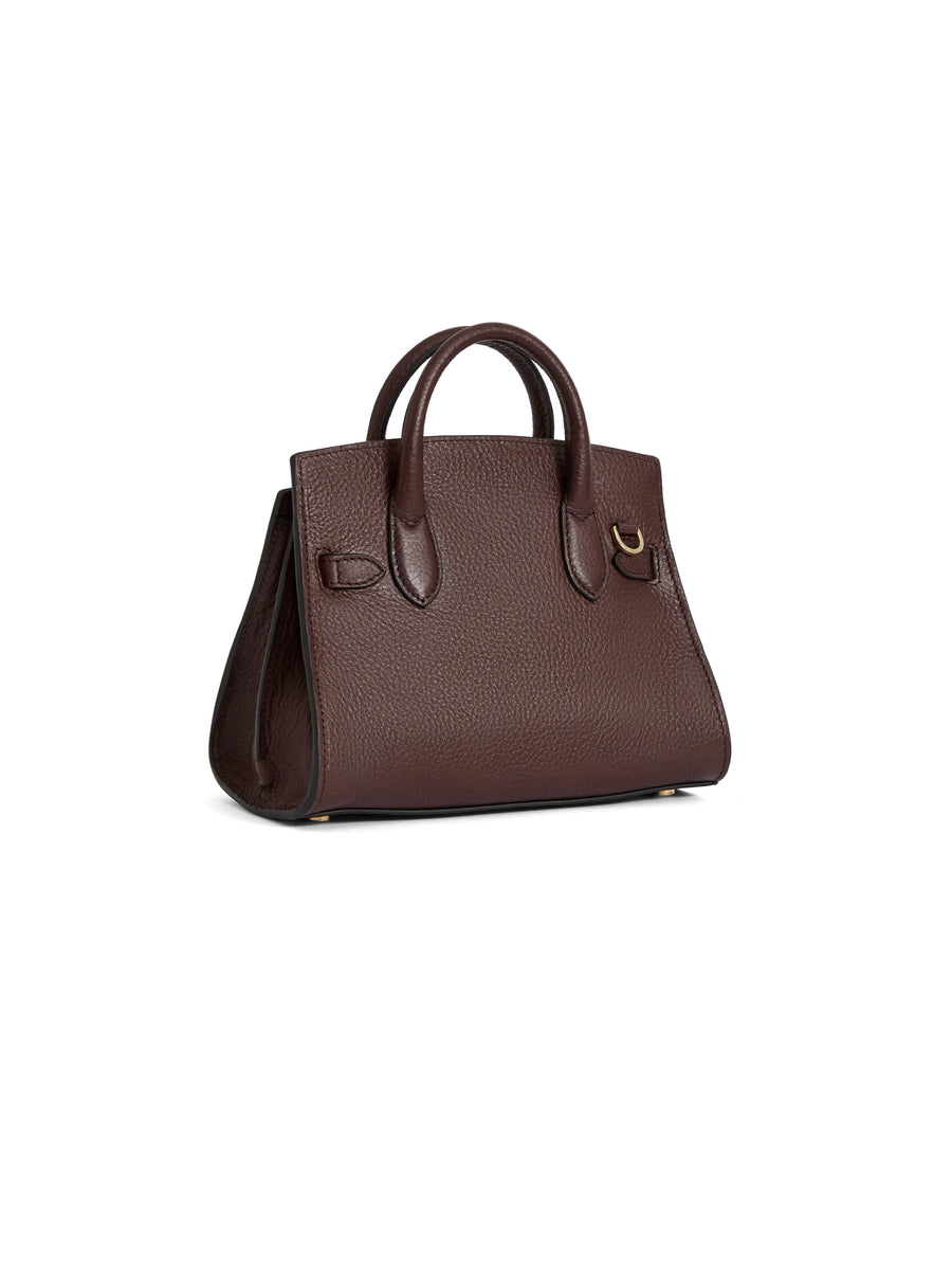 The Town and Country Collection - Women's Micro Top Handle Bag - Burgundy Leather