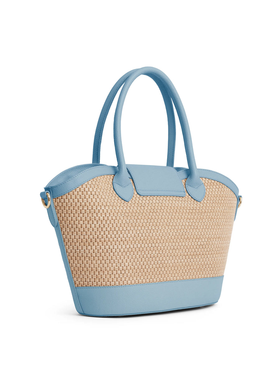 The Windsor - Women's Basket Bag - Sky Blue Leather