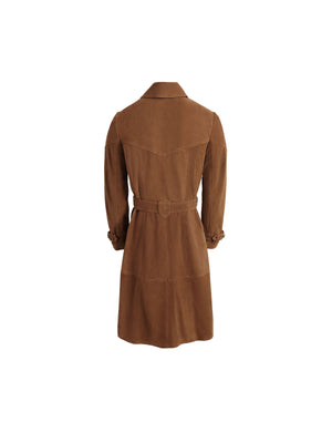 The Lylla Coat Dress Tan Suede