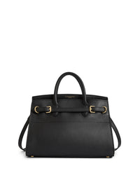 Town & Country - Top Handle Bag - Black Pebbled Leather