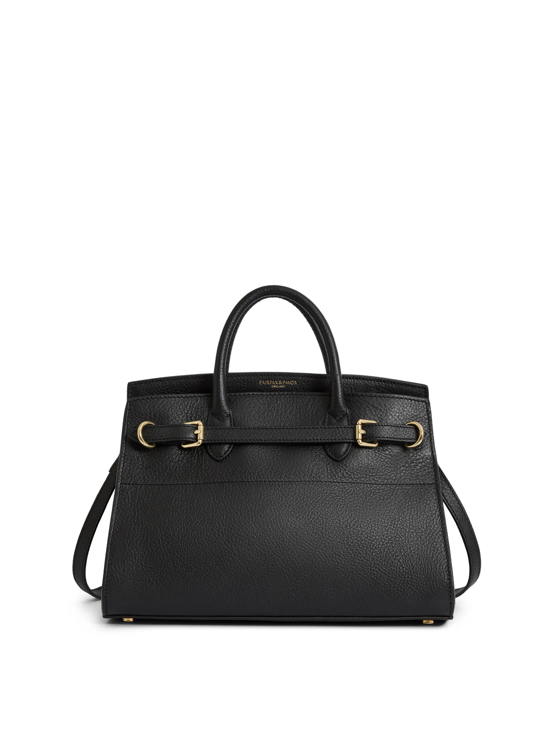 Town & Country - Top Handle Bag - Black Pebbled Leather - Bags