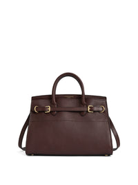 Town & Country - Top Handle Bag - Burgundy Pebbled Leather