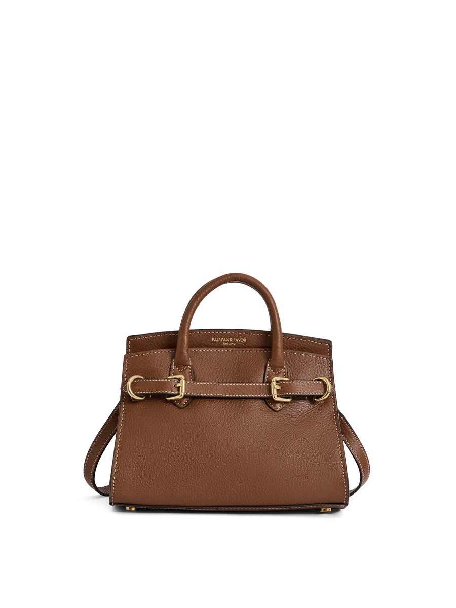 The Town and Country Collection - Women's Micro Top Handle Bag - Tan Leather