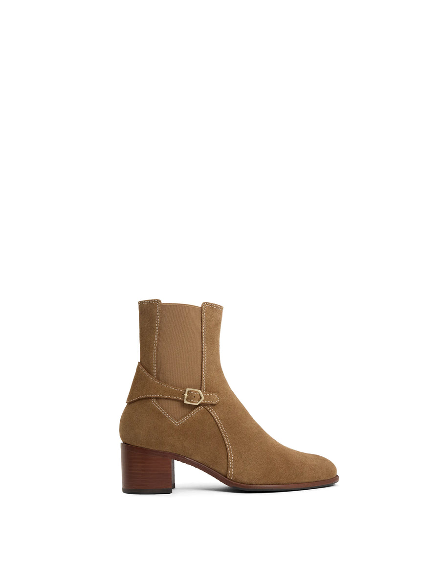 The Ambleside - Women's Heeled Ankle Boots - Tan Suede