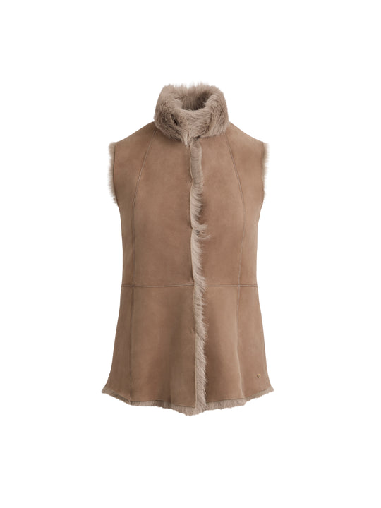 Madeline - Women's Gilet - Taupe Herringbone | Fairfax & Favor